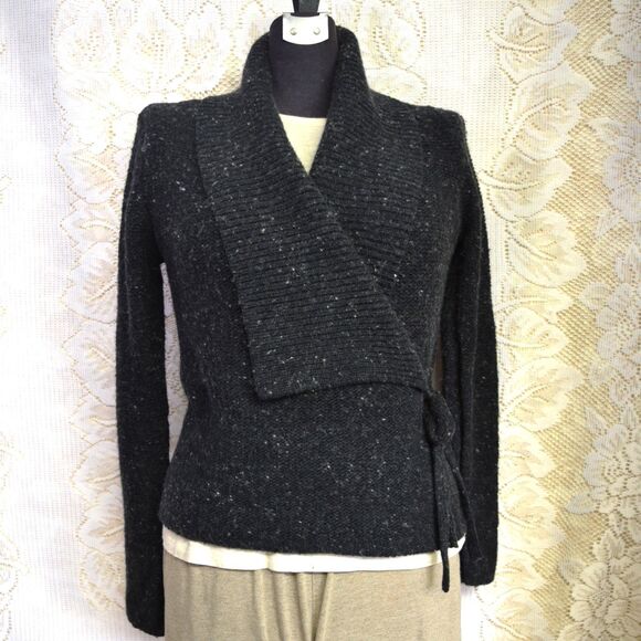 Great Plains Sweaters - Great Plains Women Sz L Fits a Medium Wrap Ballet Sweater Knit Wool Angora Blend